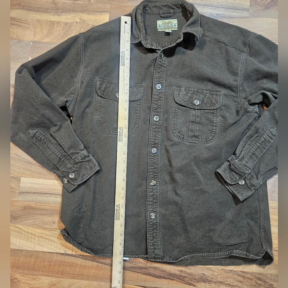 Cabela’s Deerskin Soft Chamois Shirt Men’s L Brown - Picture 5 of 6